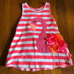 Mud Pie Flamingo Dress 12-18 m NWOT